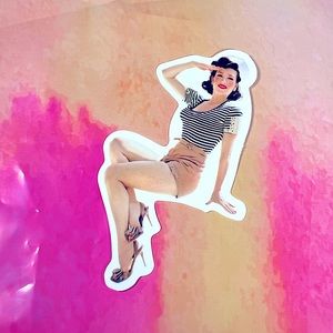 Sailor Wife Sexy Pinup Gorgeous Sticker Retro Vintage BomberGirl Ace
